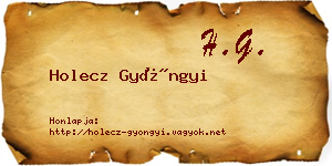 Holecz Gyöngyi névjegykártya